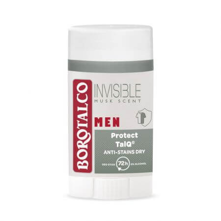 Desodorante en barra para hombre Invisible, 40 ml, Borotalco