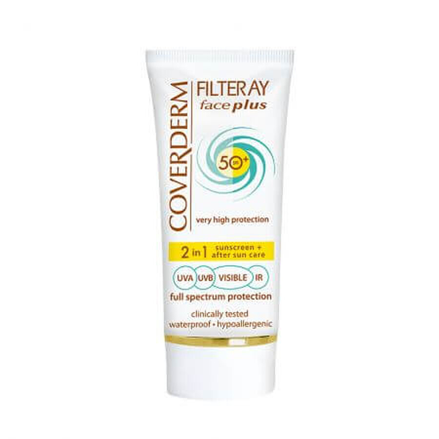 Filteray Gezicht Spf 50 Vet/Acneïsch, zonder tint, 50 ml, Coverderm