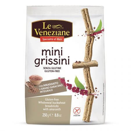 Minigrisine con trigo sarraceno y amaranto, 250 g, Le Veneziane