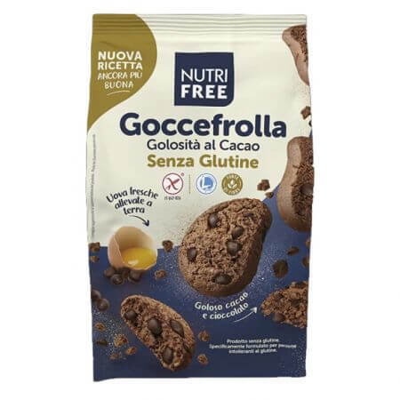 Gluten-free biscuits with Goccefrolla chocolate pieces, 300 g, Nutrifree