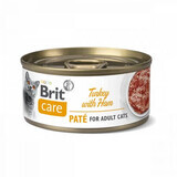 Comida húmeda con pavo y jamón para gatos Brit Care Cat, 85 g, Brit