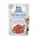 Comida húmeda para gatos con filetes de pato y pavo Brit Care Cat Pouch Sterilised, 85 g, Brit