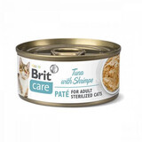 Comida húmeda con atún y gambas para gatos Brit Care Cat Sterilised, 85 g, Brit