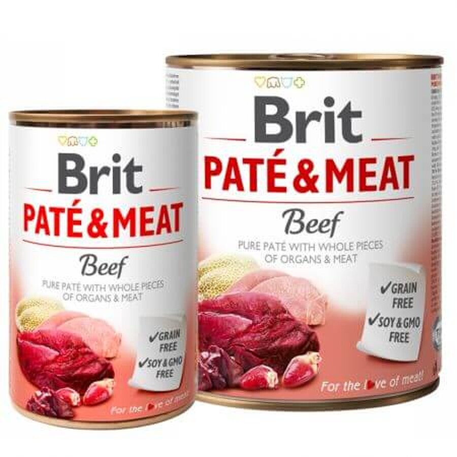 Pate &amp; Meat nat hondenvoer met rundvlees, 400 g, Brit