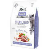 Alimento seco con pato y pavo para gatos esterilizados Brit Care GF Sterilized Weight Control, 2 kg, Brit