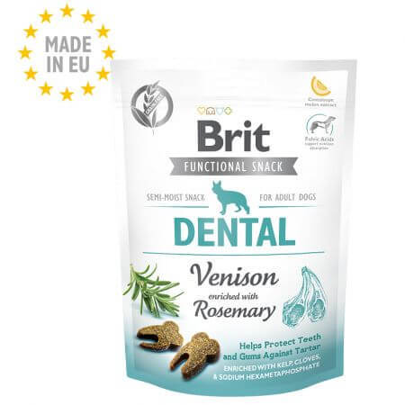 Snack met hertenvlees en rozemarijn voor honden Dental, 150 g, Brit