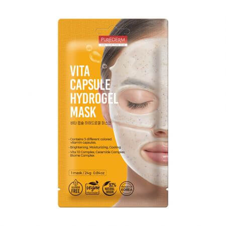 Mascarilla de hidrogel con Vita 10 cápsulas, 24 g, Purederm