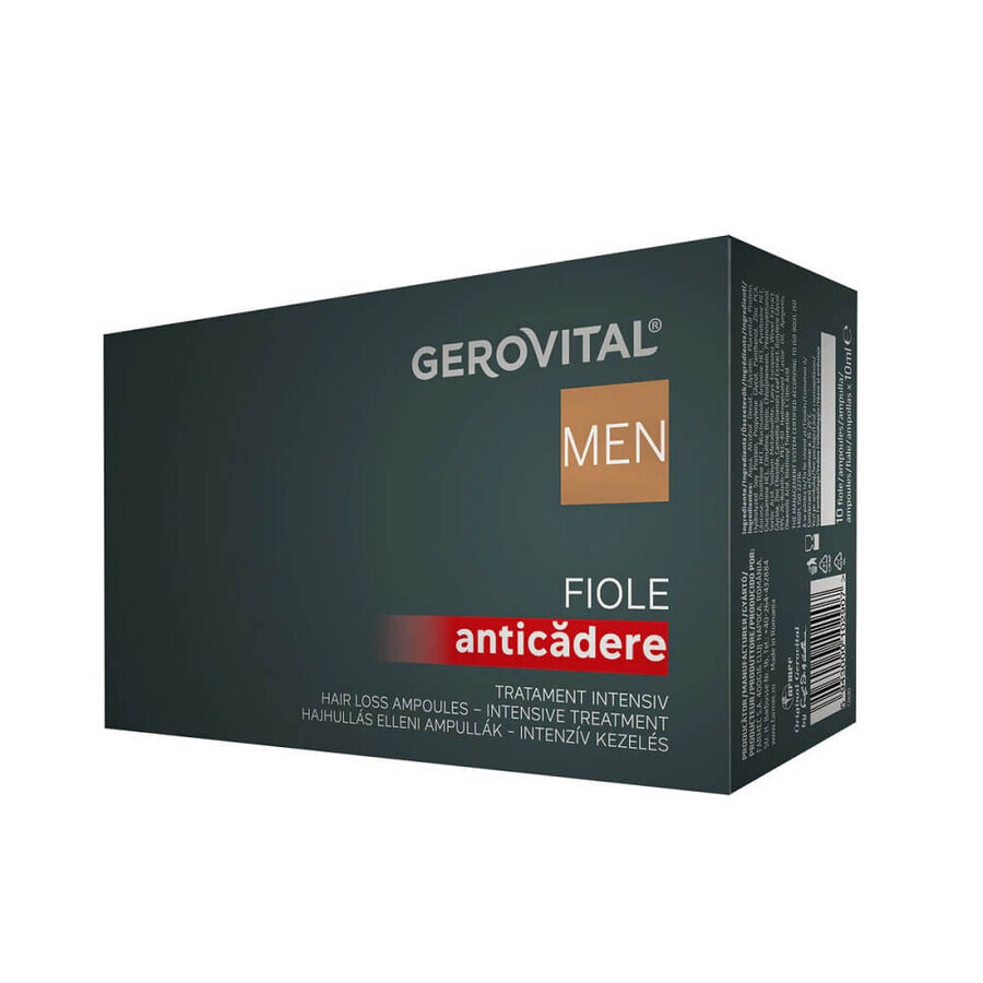 Gerovital Men trattamento intensivo anticaduta fiale, 10 fiale x 10 ml, Farmec