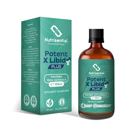 Tinctura pentru potenta POTENT X LIBIDO PLUS, 100ml, Nutrisential®