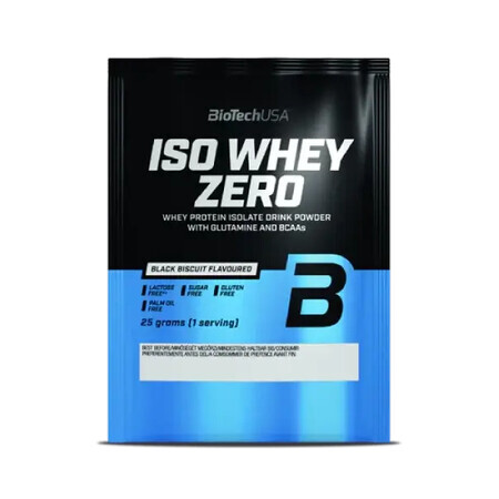 Proteína en polvo Iso Whey Zero Cookies and Cream, 25 g, Biotech USA