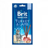 Golosinas para gatos de cordero y pavo Premium By Nature Cat Sticks, 3 piezas, Brit