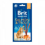 Premios de salmón y trucha para gatos Premium By Nature Cat Sticks, 3 piezas, Brit