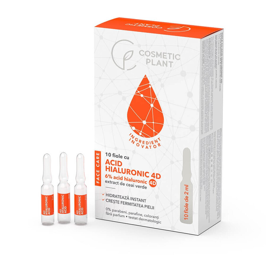 4D FaceCare Ácido Hialurónico Viales, 10 viales x 2 ml, Planta Cosmética