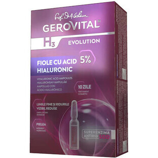 Gerovital H3 Evolution viales ácido hialurónico, 10 viales x 2 ml, Farmec