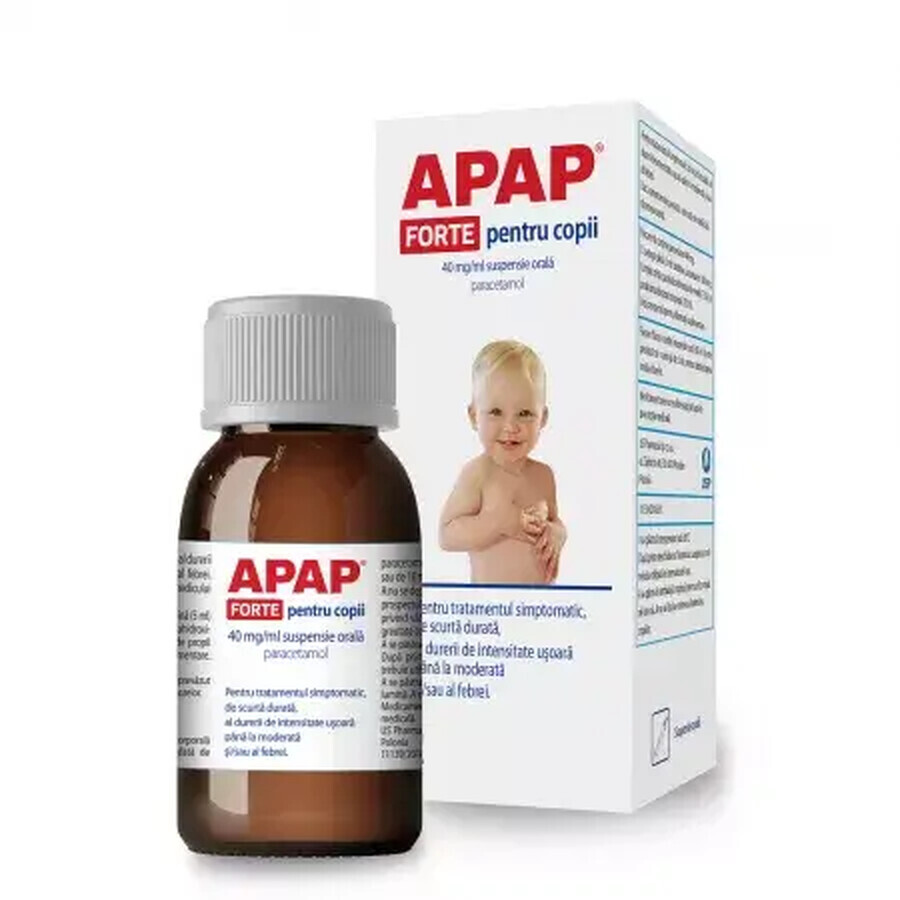 Apap Forte para niños, 40 mg/ml suspensión oral, 85 ml, USP