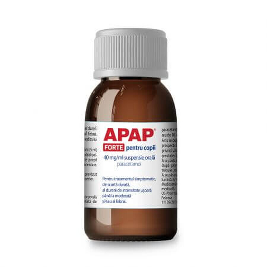 Apap Forte para niños, 40 mg/ml suspensión oral, 85 ml, USP