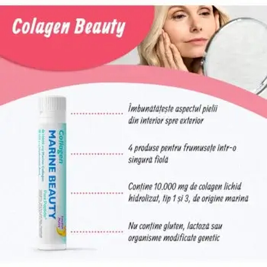 MARINE BEAUTY collagene marino idrolizzato, Tipo 1 e 3, 20 fiale, Nutra svedese