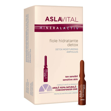 Aslavital detox fiale idratanti, 7 fiale x 2 ml, Farmec