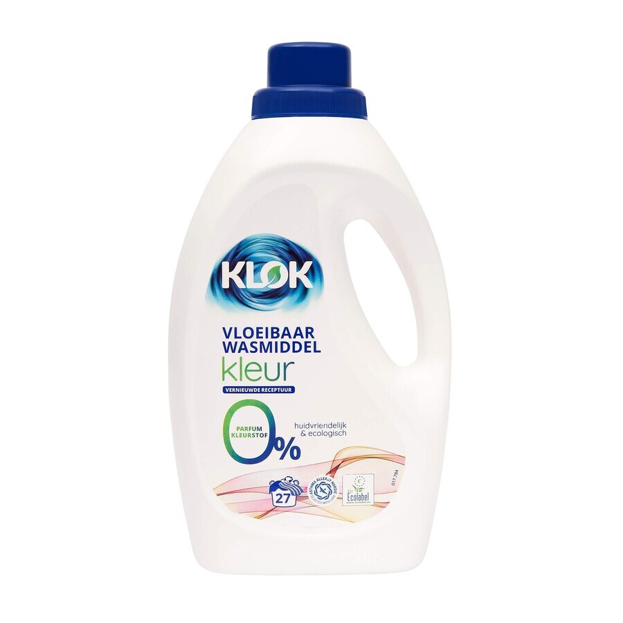 Detergente líquido para ropa de color, 27 lavados, 1485 ml, Klok