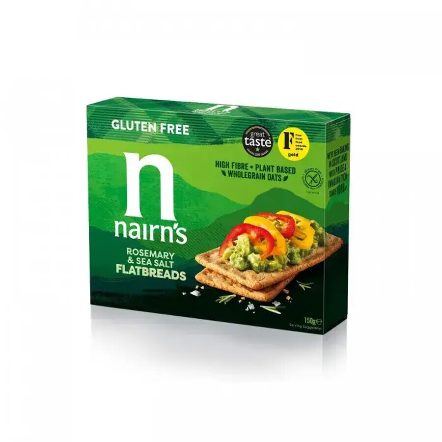 Felii de paine crocanta din ovaz cu rozmarin, 150 g, Nairn's