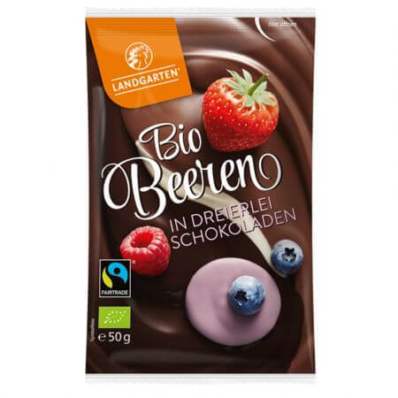 Baies dans un mélange de chocolat biologique, 50g, Landgarten