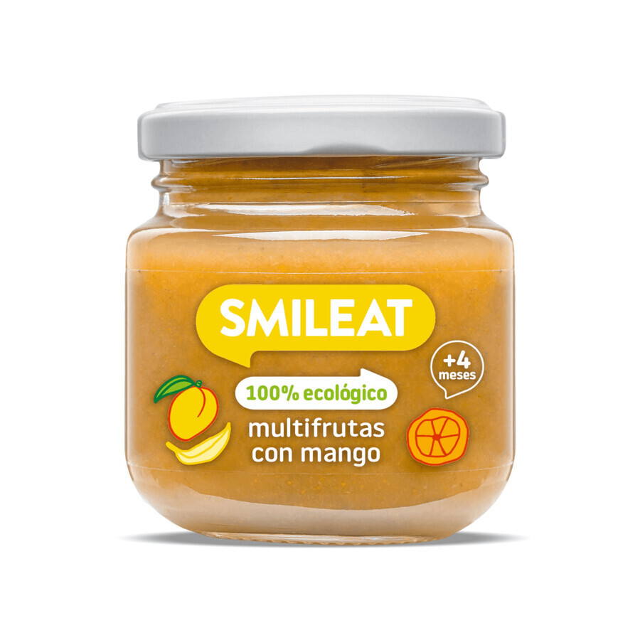 Biologische fruitmix puree met mango, +4 maanden, 130 g, Smileat