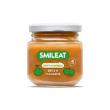 Puré de pera y manzana ecológico, +6 meses, 130 g, Smileat