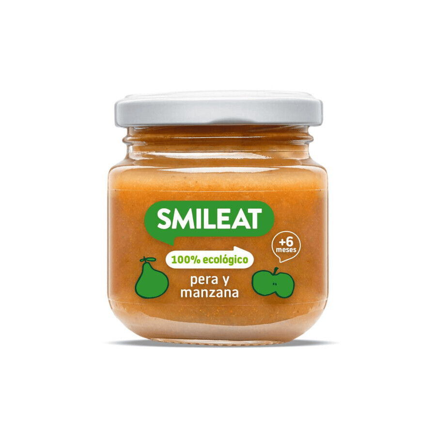 Purée de poires et de pommes bio, +6 mois, 130 g, Smileat