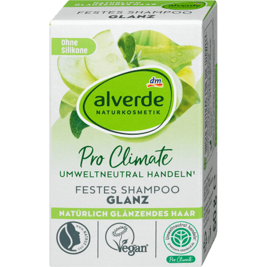 Alverde Naturkosmetik Shampooing solide pour la brillance des cheveux Pro Climate, 60 g