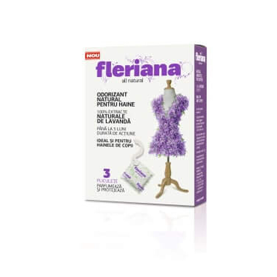 Fleriana Odorizant natural pentru haine cu aromă de lavandă, 1 buc