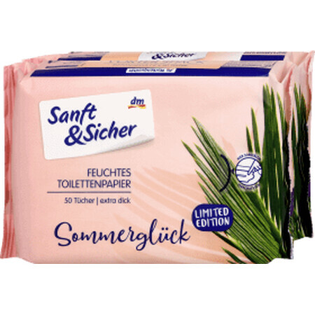 Papier hygiénique humide Sanft&Sicher SummerGluck, 100 pièces