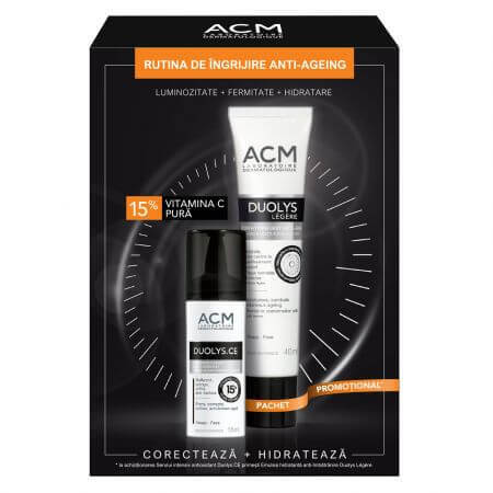 Paket Intensives antioxidatives Serum mit 15% reinem Vitamin C Duolys CE, 15 ml + Duolys Light Anti-Aging Feuchtigkeitscreme, 40 ml, Acm