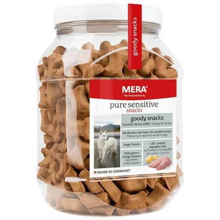 Snacks de patata y pavo para perros Pure Sensitive, 600 g, Mera