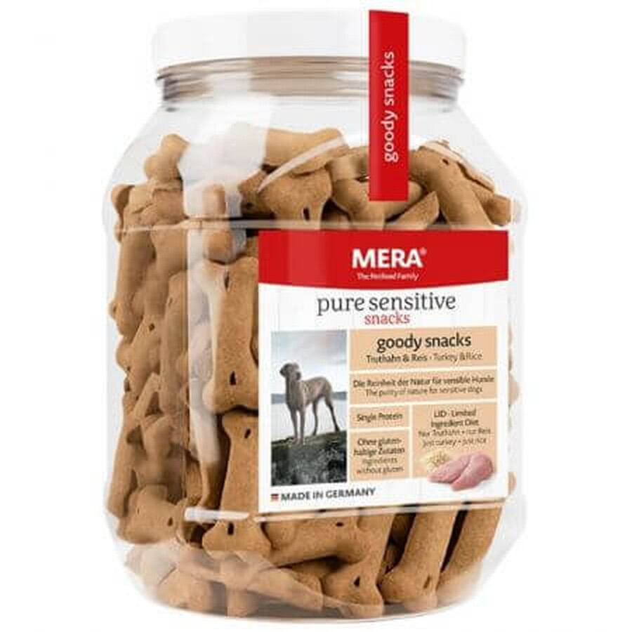 Snacks au riz et à la dinde pour chiens Pure Sensitive, 600 g, Mera