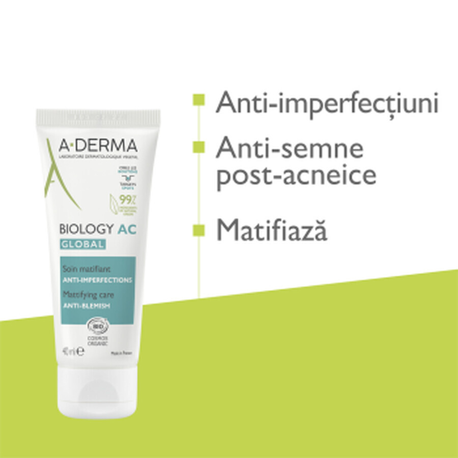 A-Derma Biology AC Crema matificante C, 40 ml