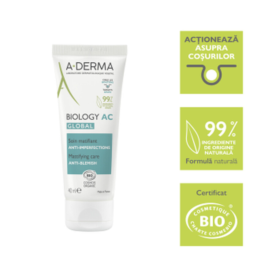 A-Derma Biology AC Crema matificante C, 40 ml