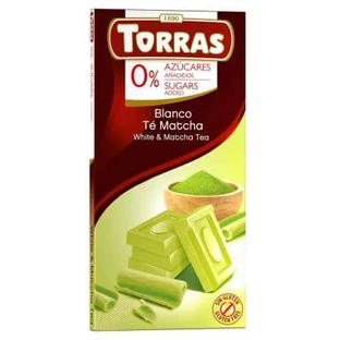 Chocolate blanco con té macha, 75 g, Torras