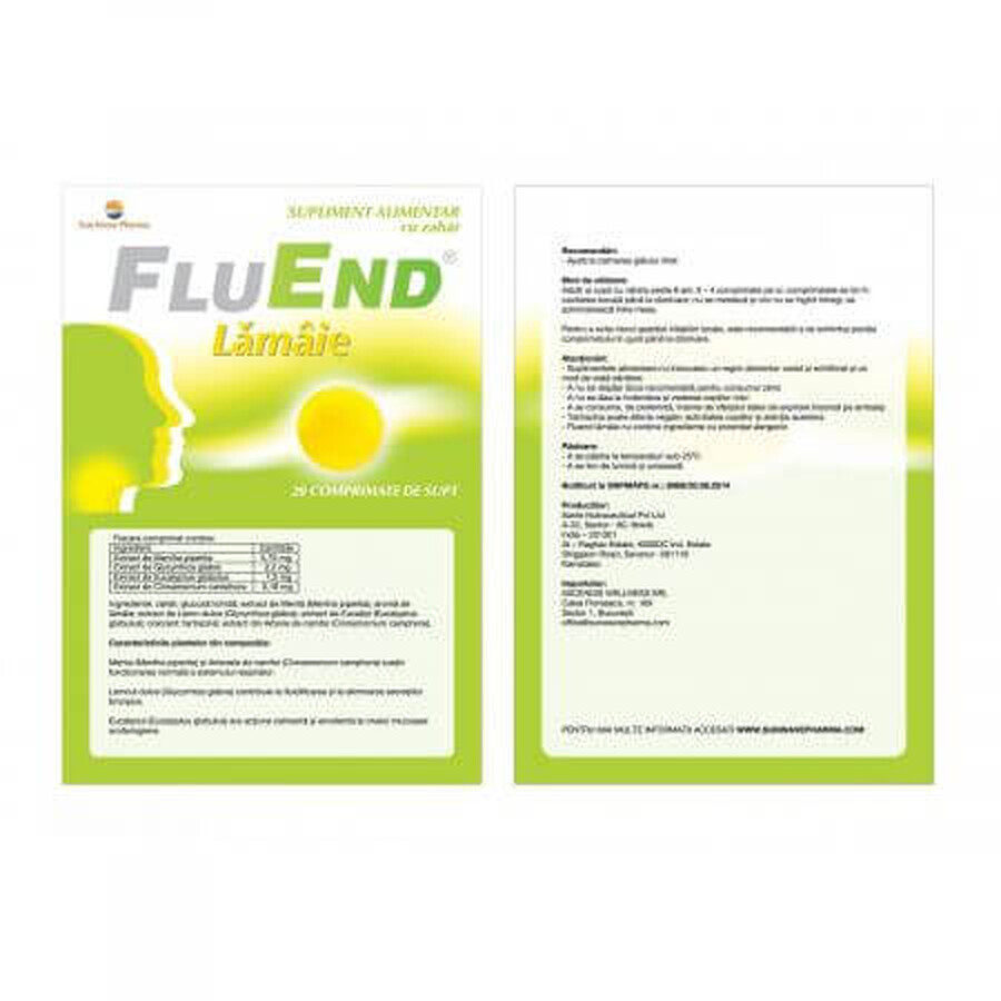 FluEnd lemon, 20 tablets, Sun Wave Pharma