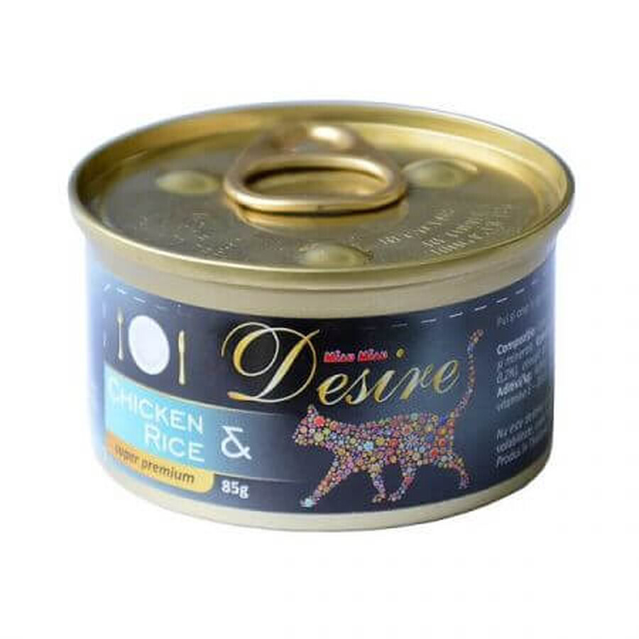 Hrana umeda cu pui si orez pisici Desire, 85 g, Miau Miau