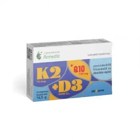 K2+D3+Q10 Ubiqsome, 30 comprimidos, Remedia