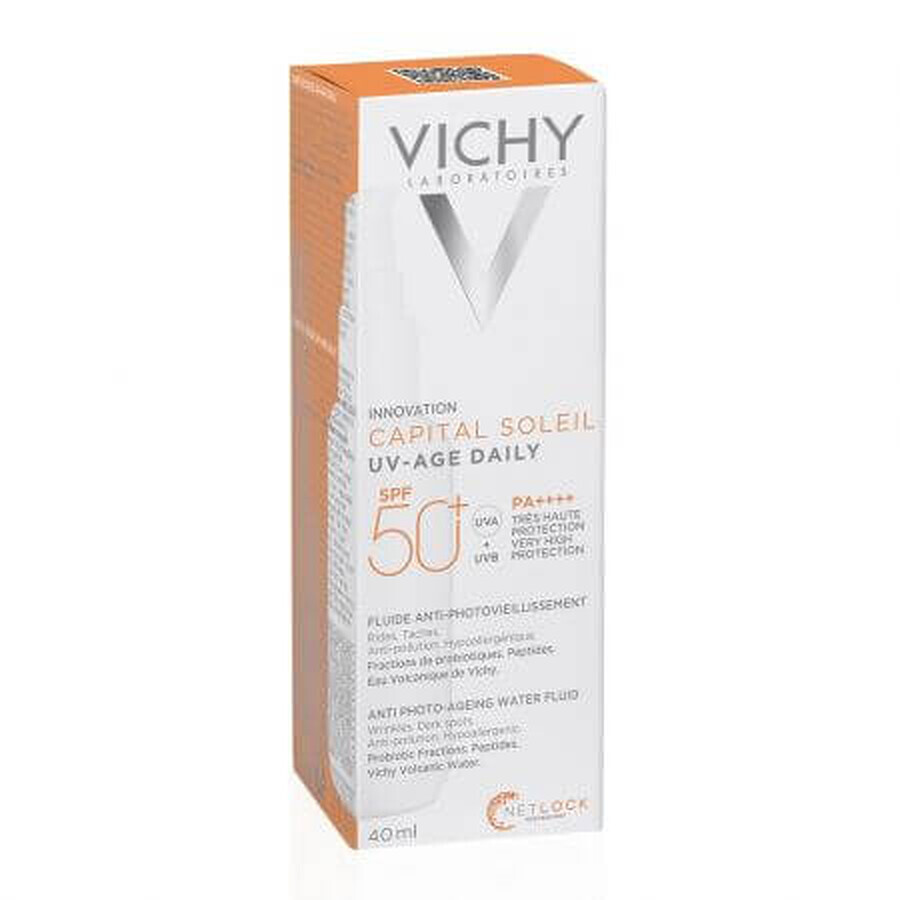 Vichy Capital Soleil Fluido Solar Antiedad FPS 50+, 40 ml