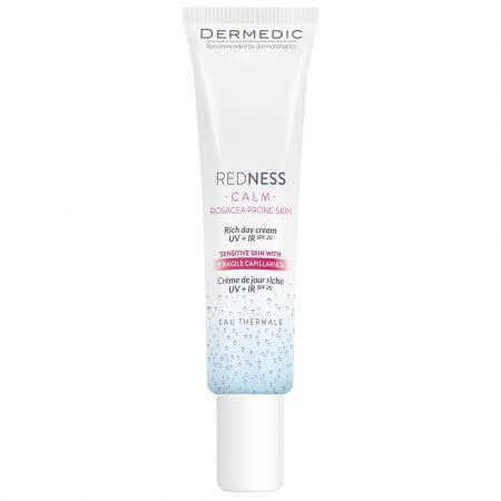 Dermedic Redness Calm UV+IR Crema de Día FPS 20 para pieles con cuperosis, 40 ml