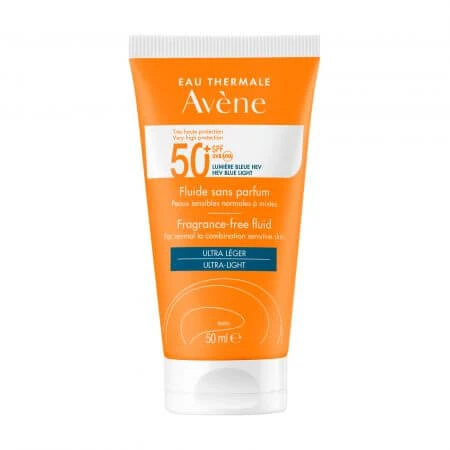 Parfümfreies Fluid für Sonnenschutz SPF 50+, 50 ml, Avene