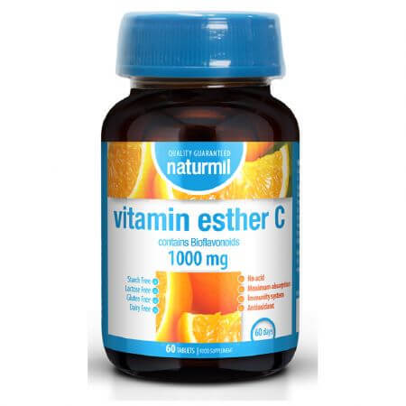 Vitamina C Ester, 1000 mg, 60 comprimidos, Naturmil