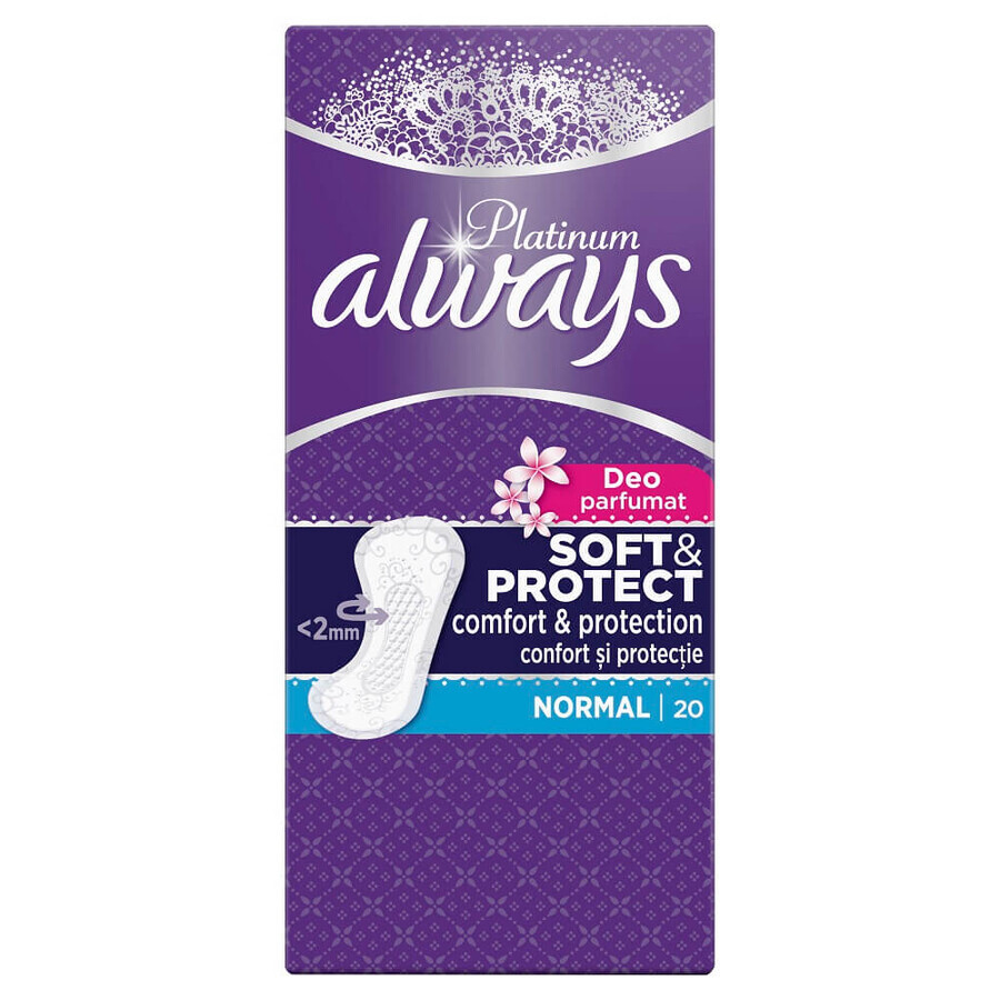 Compresas diarias Always Platinum Soft&amp;Protect Normal perfumadas, 20 unidades, P&amp;G