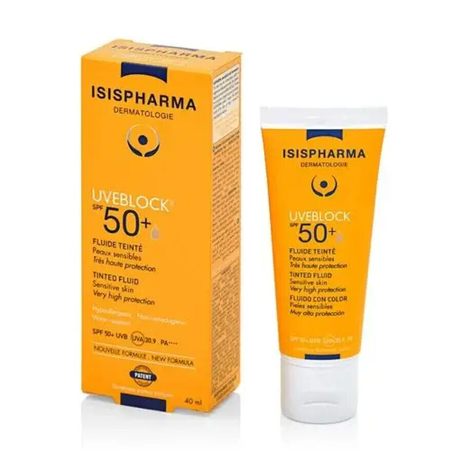 Fluido protettivo ad effetto opacizzante con protezione solare SPF 50+ UVEBLOCK, 40 ml, Isis Pharma