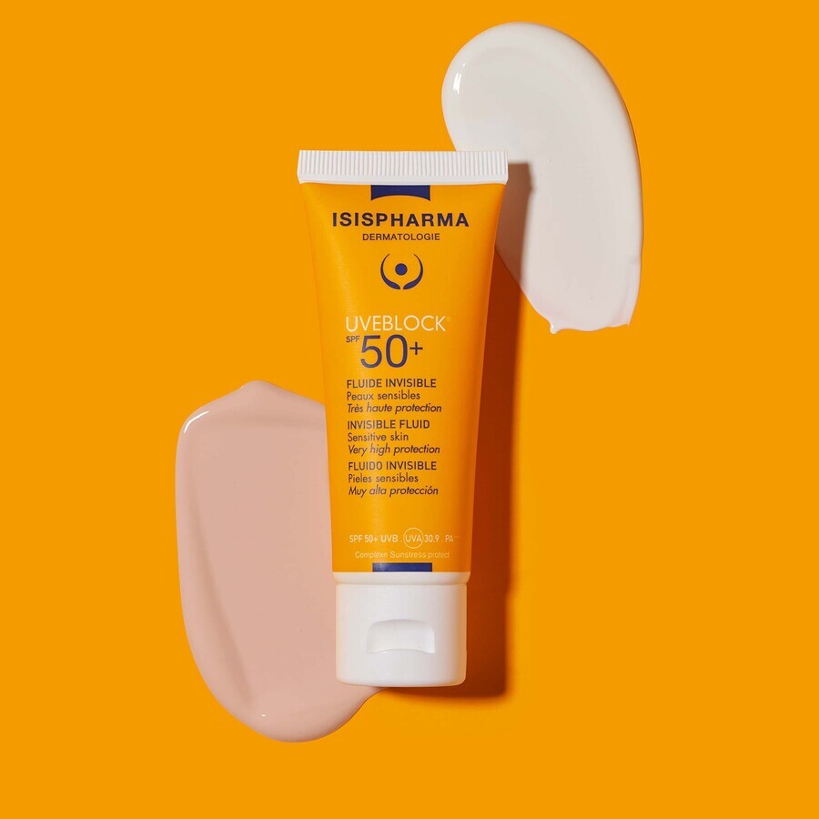 Fluido protettivo ad effetto opacizzante con protezione solare SPF 50+ UVEBLOCK, 40 ml, Isis Pharma