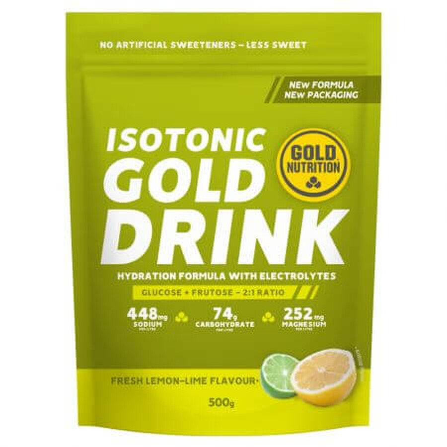 Gold Drink bebida isotónica en polvo sabor limón, 500 g, Gold Nutrition