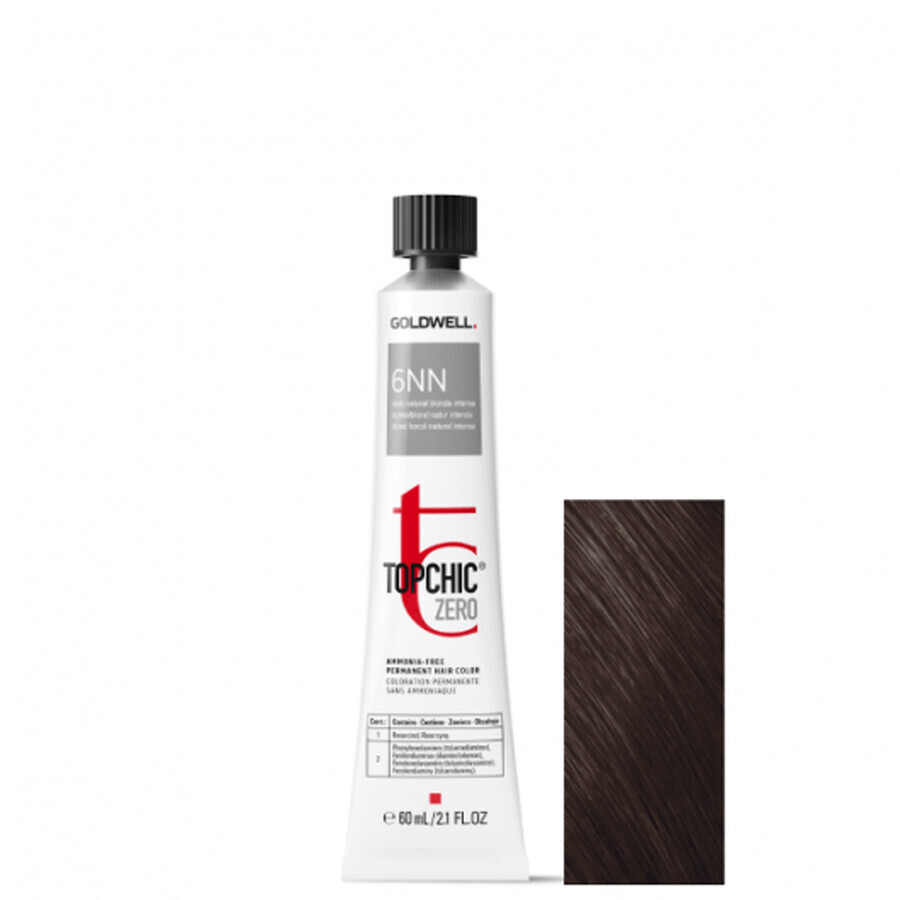 Tintura permanente per capelli senza ammoniaca Goldwell Topchic Zero 6NN 60ml