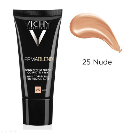 Vichy DermaBlend Fond de teint correcteur avec une couvrance de 16 heures, nuance 25, 30 ml